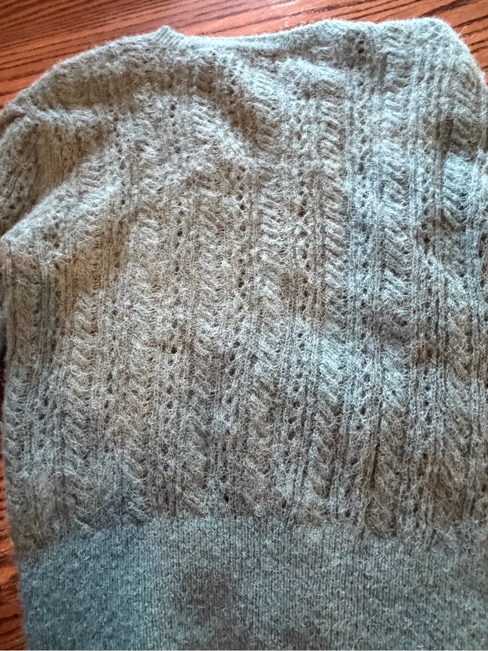 Madewell Green Alpaca Blend Pointelle Cardigan Sweater Size Small - Picture 5 of 5